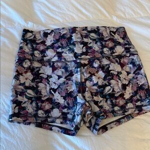 Lululemon Athletica Floral Bike Shorts - Purple and White